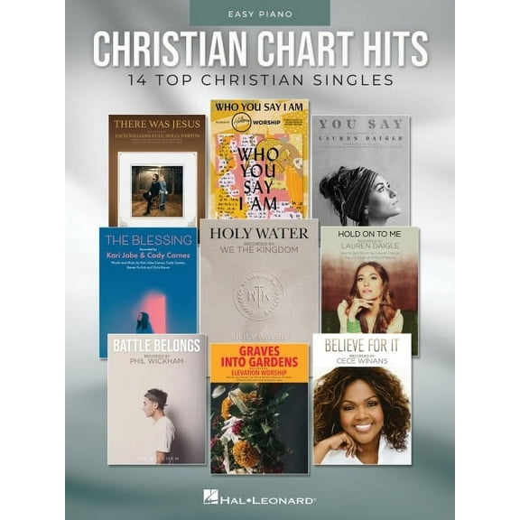 Christian Chart Hits: 14 Top Christian Singles Arranged for Easy Piano with Lyrics, (Paperback)