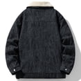 thumbnail image 6 of Men's Turn Down Collar Solid-Color Durable Workwear Snap Button Pockets Thickened Coat Long Sleeve Casual Outwear Jackets for Men, 6 of 6