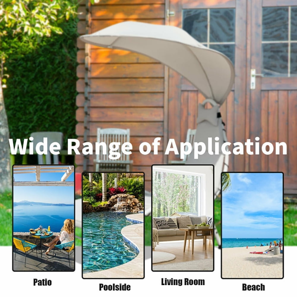 Aimee Lii Patio Hanging Swing Hammock Chaise Lounger Chair with Canopy, Patio Loungers, Beige Aimee Lii Patio Hanging Swing Hammock Chaise Lounger Chair with Canopy, Patio Loungers, Beige
