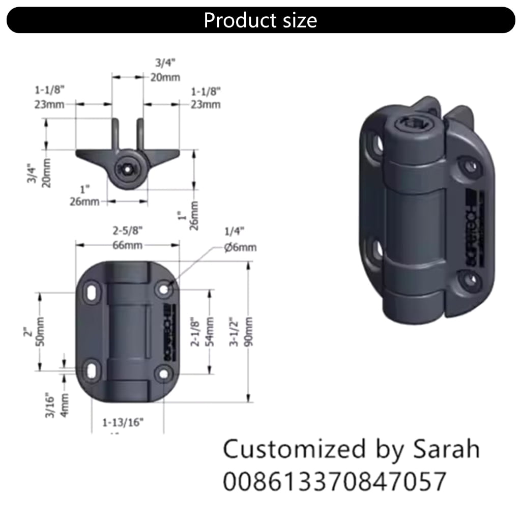 Zorvai 2Pcs Adjustable Tension Nylon Door Hinges Heavy Duty Damping Hinge Furniture Gate Hardware Easy to Installation