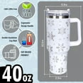 thumbnail image 2 of 40oz Christmas Tumbler with Handle Straw and Lid Snowflake Travel Coffee Tumbler Cup for Xmas Winter Holiday Birthday Party Gift, 2 of 6