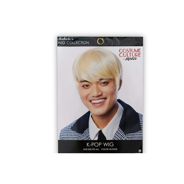 Peluca Culture K-Pop para adultos, fibra sintética, rubia