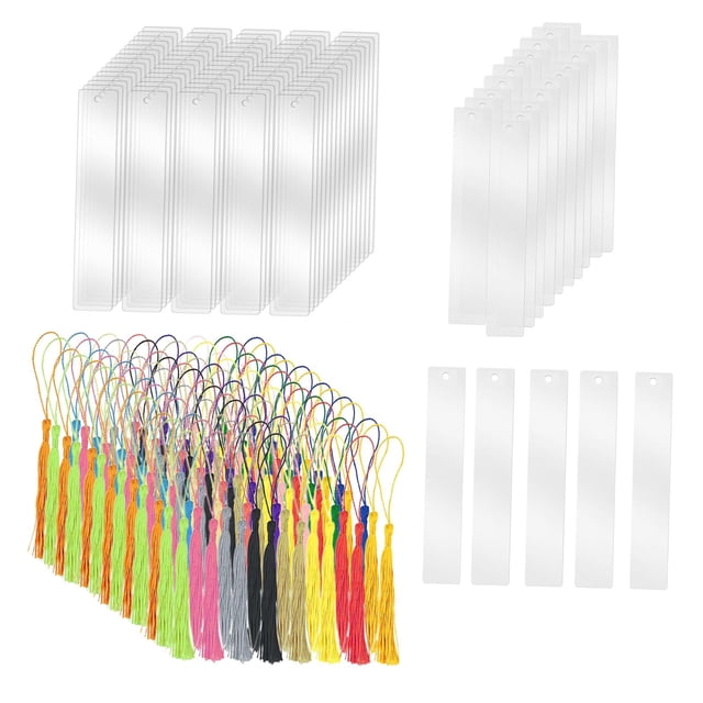 100x Juego de Marcapáginas en , Accesorios de Marcapáginas Transparentes, Marcapáginas Artesanales, Proyectos de Bricolaje, Marcapáginas Acrílic