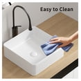 thumbnail image 3 of Vessel Sink Rectangle Bathroom Sink Rectangular White Vessel Sink 15" x 15" Porcelain Ceramic Vessel Vanity Sink Art Basin, 3 of 7