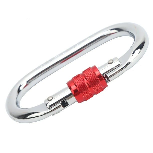 Mosquetón Mosquetón Plateado Y Rojo Equipo De Escalada Para Exteriores Hebilla De Seguridad Tipo O 25KN