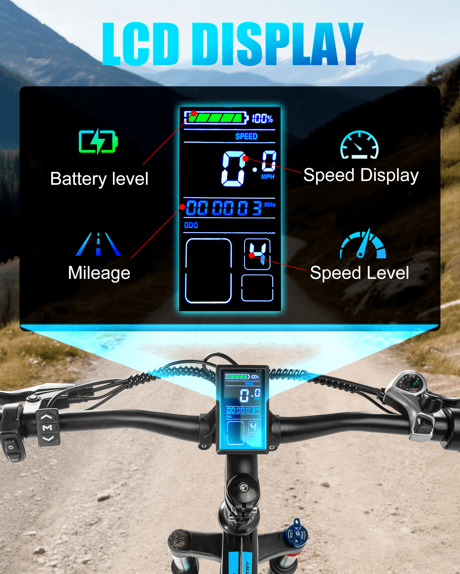 EOEOTWO 26*4.0 Fat Tire Electric Bike for Adults E-Mountain Bicycle,Peak 1500W Motor 48V20Ah Removable battery ,7-Speed Top Speed 30MPH Ebike UL2849