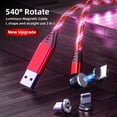 thumbnail image 3 of LED Flowing Light Charging Magnetic USB Cord Glow Type C Cable Magnetic Cable Micro Charger Cable for iPhone Huawei Samsung Blue for Micro 2m, 3 of 6