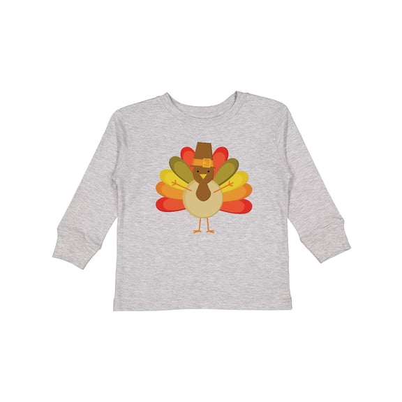 Inktastic Thanksgiving Pilgrim Turkey Holiday Boys or Girls Long Sleeve Toddler T-Shirt