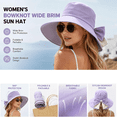 thumbnail image 5 of Women's Bowknot Wide Brim Sun Hat, Foldable Summer Beach Cap Breathable Polyester, 5 of 8