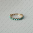 thumbnail image 5 of Round Turquoise Half Eternity Bannd Ring, 925 Sterling Silver Ring, Handmade Fine Jewelry, Prong Setting , December Birthstone, 5 of 5