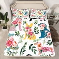 thumbnail image 2 of Homewish Puppy Dogs Silhoutte Full Size Sheets,Retro Rustic Flower Bed Sheets,Green Country Leaves Sheet Sets For Boys Kids,Super Cozy Room Decor,4-Piece, 2 of 7