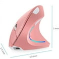 thumbnail image 3 of SAYTAY Vertical Mouse, Right Handed 2.4GHz Wireless Ergonomic Rechargeable Vertical Mouse with 4 Adjustable DPI 800/1200/1600/2400, 8 Buttons,Compatible with PC, Desktop,Mac (Pink), 3 of 5