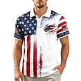 thumbnail image 4 of Men's 250 Anniversary USA T-Shirt Short Sleeve Polo Shirt 1776-2026 Anniversary Button Up Quick Dry Top, 4 of 5