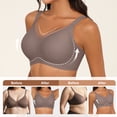 thumbnail image 2 of QYLUX Womens Wireless Bras V Mesh Comfortable Bralette Supportive Tshirt Bra No Underwire Seamless Push Up Everyday Bras,Grey,3XL, 2 of 7
