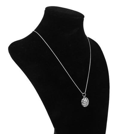 WHAMVOX Rhinestone Volleyball Snake Chain Pendant Charms Necklace Charming Jewelry Decor (White)