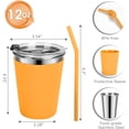 thumbnail image 2 of Flantor Kids Cups with Straws and Lids 4 Pack, 12 oz Spill-Proof Stainless Steel Drinking Water Tumblers with Anti-Slip Sleeves for Hot or Cold Drinks, 2 of 7