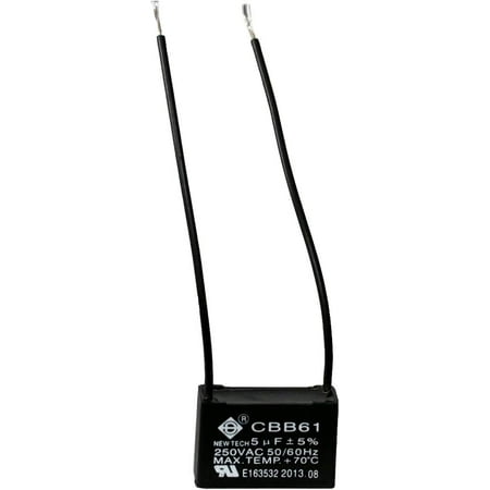 

CBB61 5UF 250VAC Ceiling Fan Capacitor for New Tech 50/60HZ 2 Wire (2 pack ）