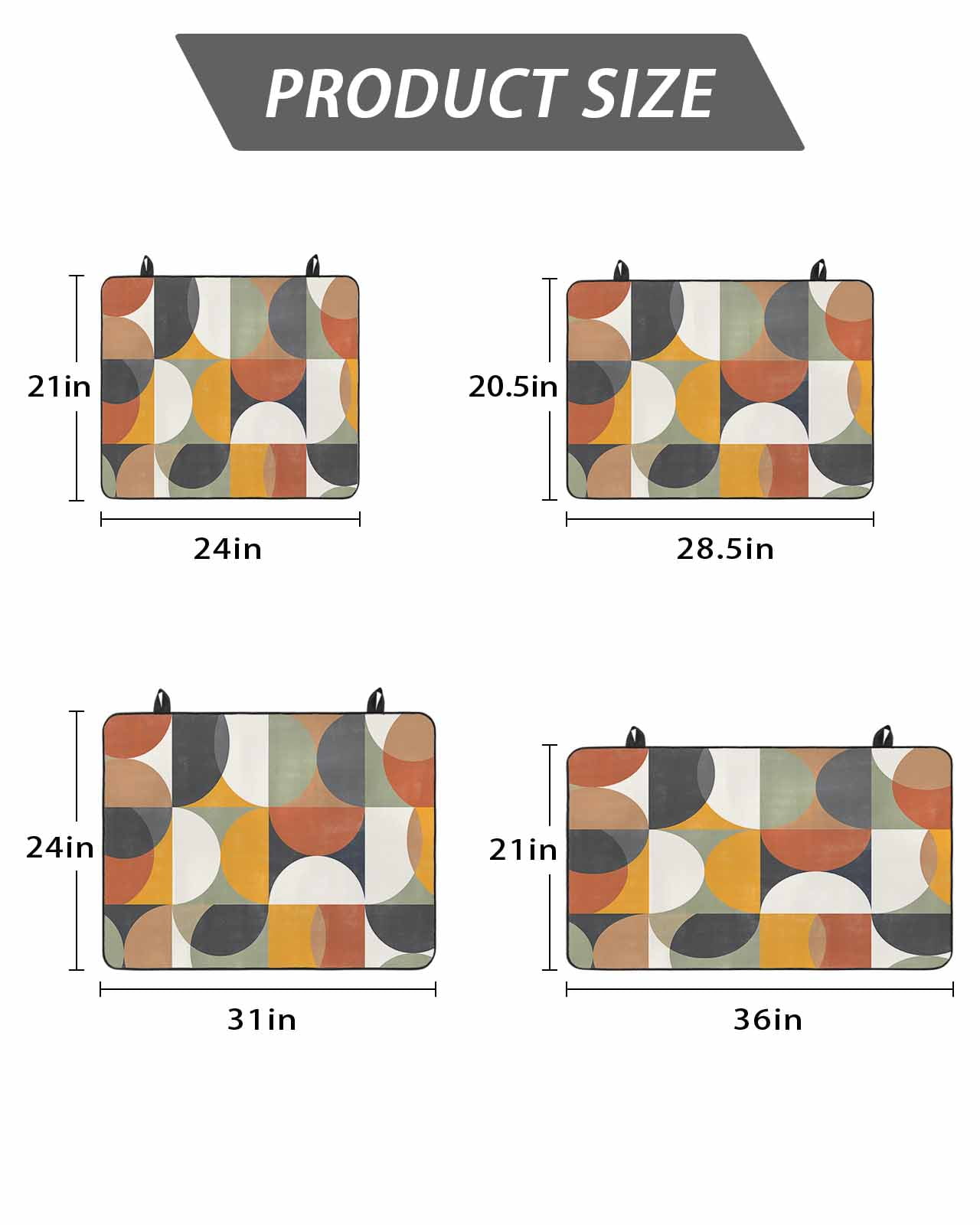 Mid-Century Modern Stove Top Covers for Electric Stove, 28'x20'' Abstract Geometric Semicircle Green Glass Ceramic Stove Cover Foldable Rubber Mat Heat Resistant Cooktop Protector for Kitchen