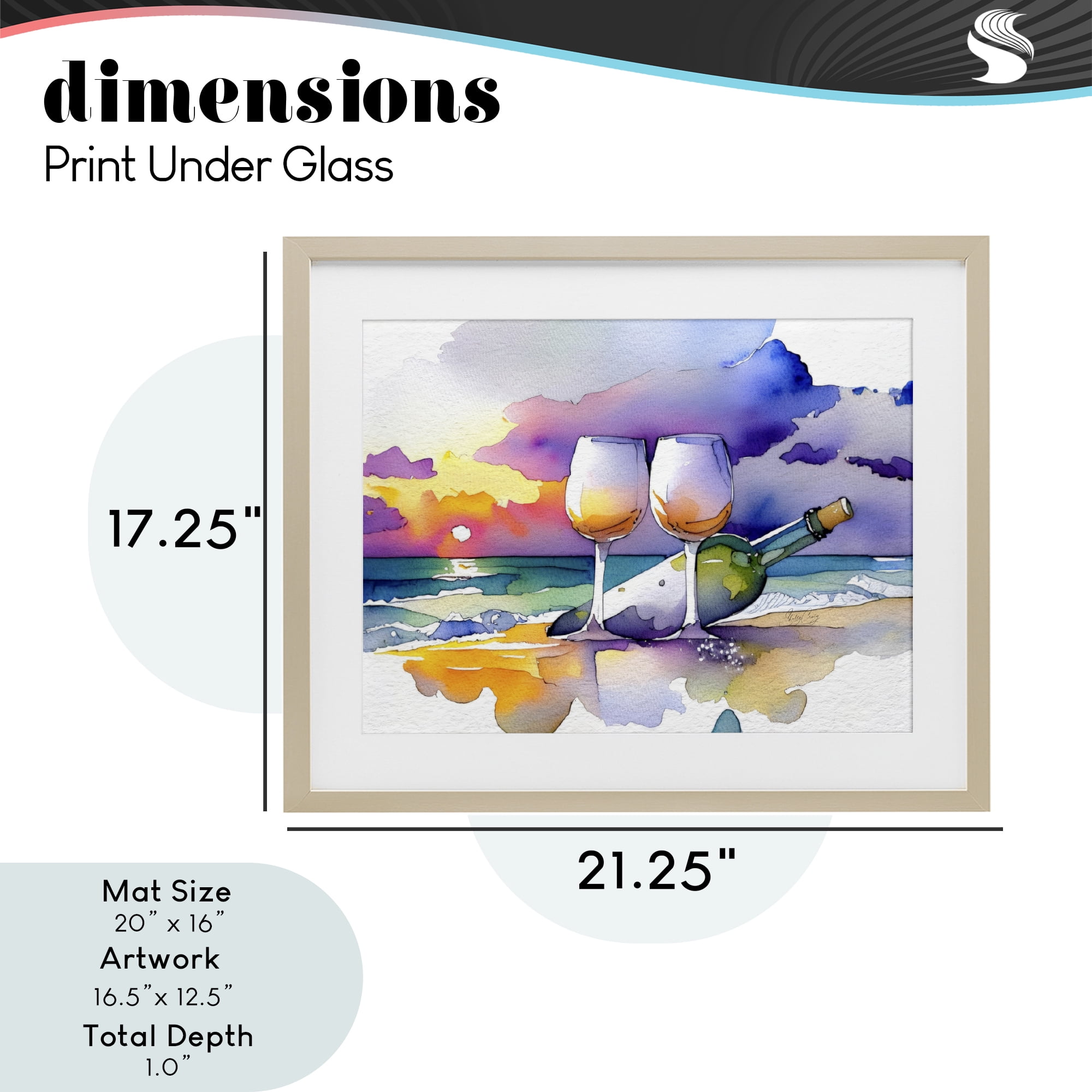 Stupell Industries Coastal Cheers with Wine Birch Framed Print Under Glass, design by Shelly Craig
