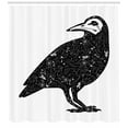 thumbnail image 3 of Black Crow Shower Curtain, Gothic Art Illustration of Several Icons Ornamental Bird Print, Fabric Bathroom Set with Hooks, 69W X 84L Inches Extra Long, Charcoal Grey and White, by Ambesonne, 3 of 3