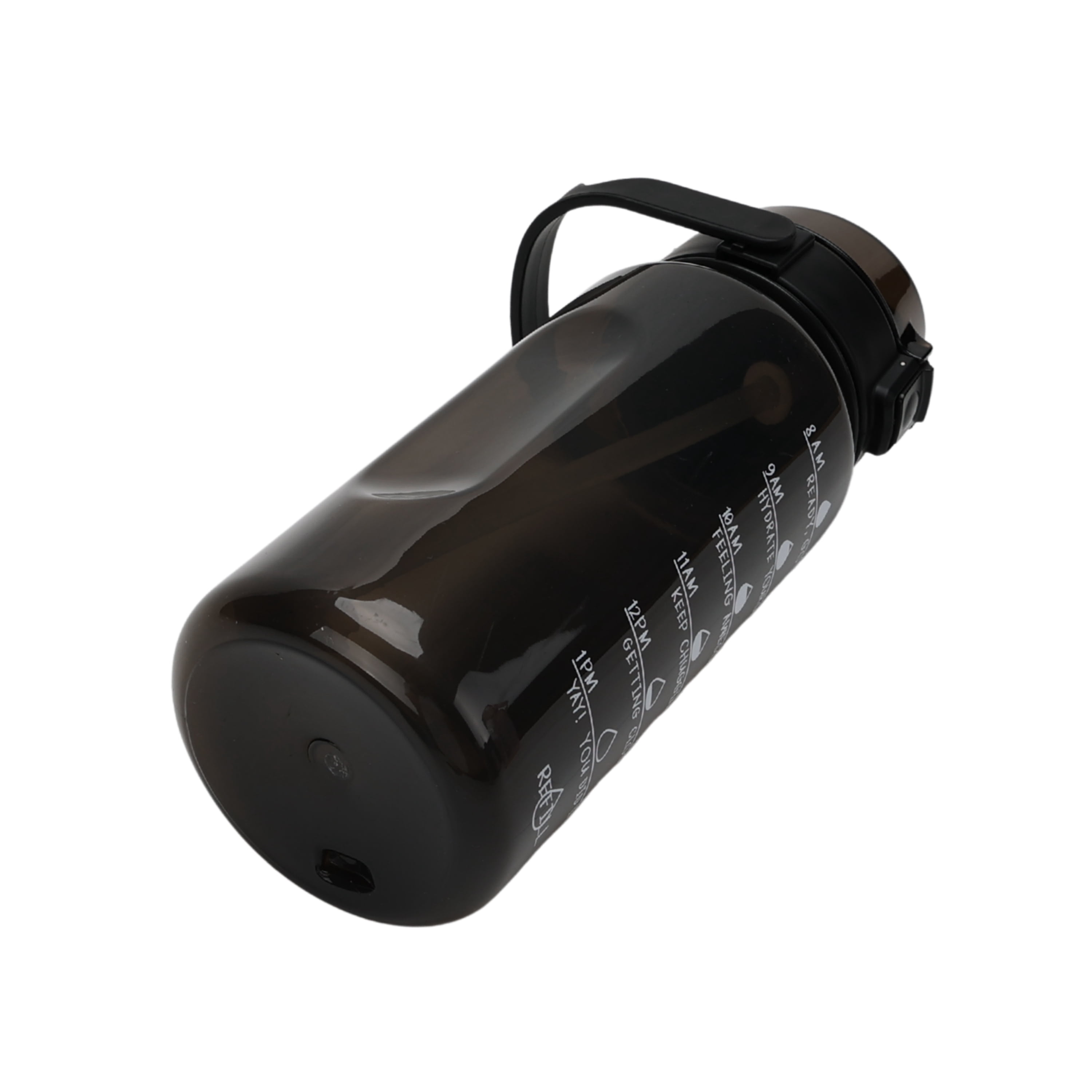 Mainstays 48 oz Black Plastic Water Bottle with Handle and Built-In Phone Holder