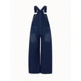 thumbnail image 2 of UACY Girls Denim Overalls Straight Leg Jean Dungarees Adjustable Strap Jumpsuit Workwear Kids Buttons Casual Loose Bib Pants ﻿ (Blue, 11-12 Years), 2 of 6