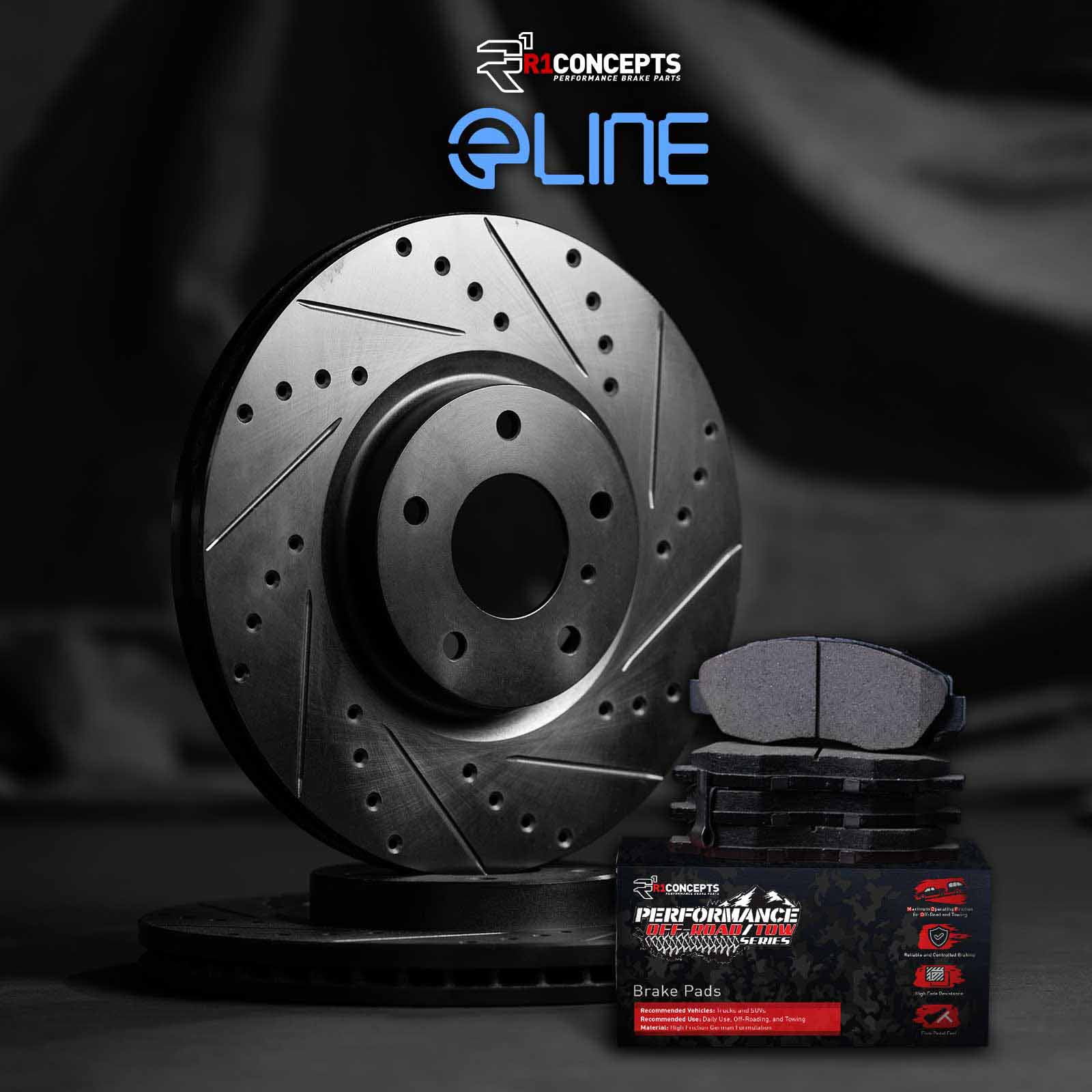 R1 Concepts Front Brakes and Rotors Kit |Front Brake Pads| Brake Rotors and Pads| Performance Off-Road Brake Pads and Rotors WHVN1-48012