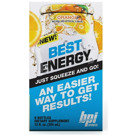 BPI Sports Best Energy Liquid Water Enhancer, Orange, 144 Servings