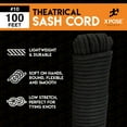 thumbnail image 4 of Sash Cord - Black #10 Cotton and Nylon Rope - 5/16 Inch x 100 Ft Rope - Cotton Rope with Nylon Core - Window Sash Rope, Clothesline Rope, Low Stretch Cordage - Synthetic Line with Cotton Cord Cover, 4 of 5