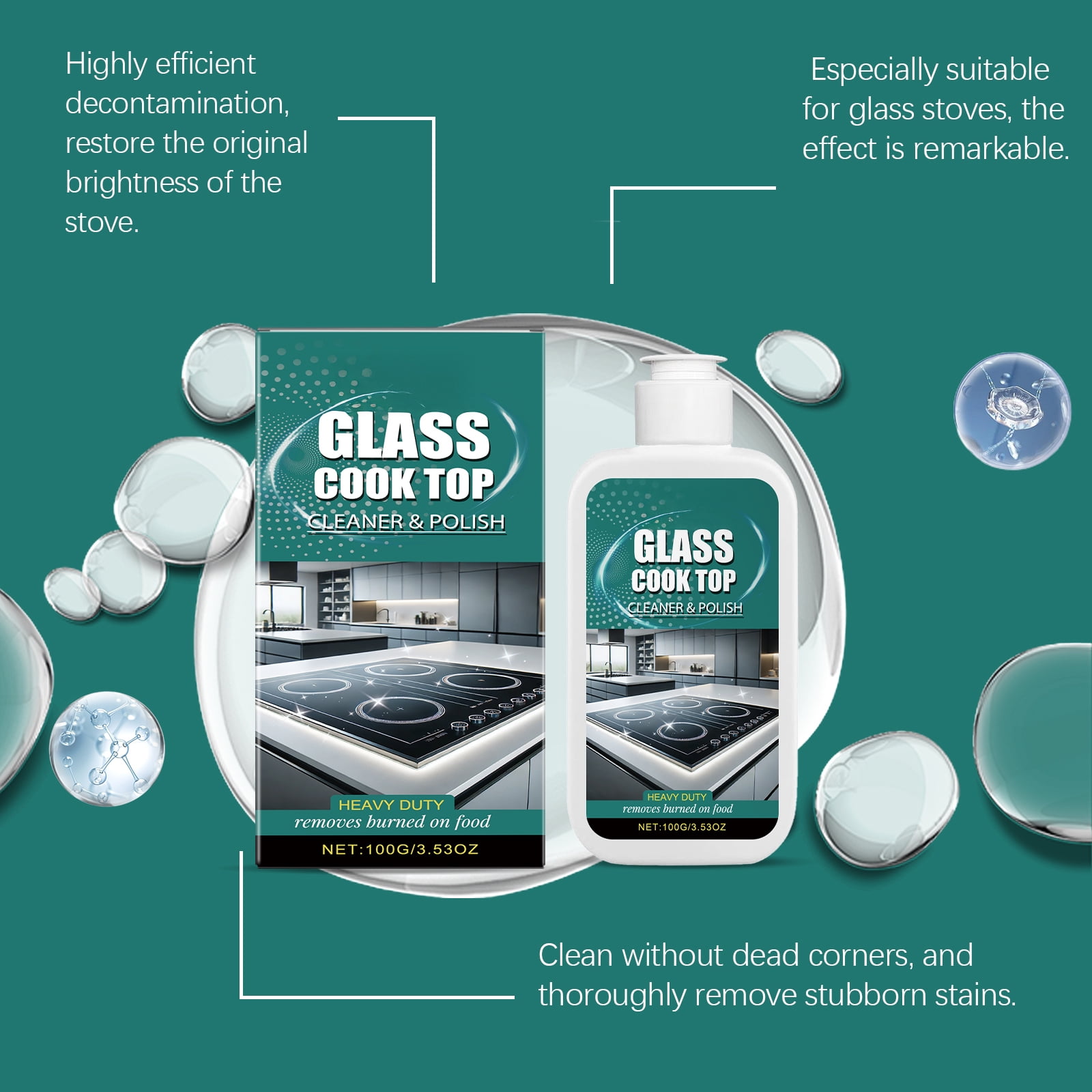 Alvantor Heavy Duty Glass Cooktop Cleaner and Polish 3.53oz