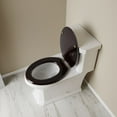 thumbnail image 3 of Jones Stephens Plumbing Dark Brown Elongated Comfort Seats Toilet Seat  C2B1E-1, 3 of 6