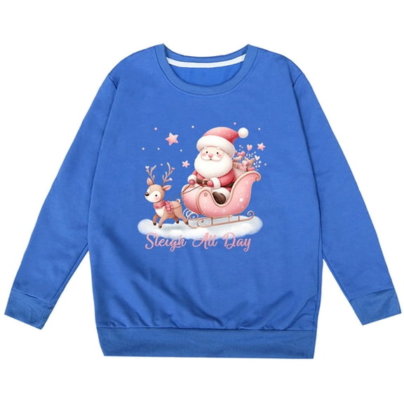 Mercatoo Christmas Sweatshirts For Kids Cute 𝗣ink Xams Snowman Graphic Pullover Tops Girls Christmas Holiday Par𝐭y Sweaters