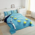 thumbnail image 3 of Feelyou Kids Sports Lover Full Size Comforter Sets, Eat Sleep Tennis Repeat Bedding Comforter Set, Cartoon Ball Gaming Gamer Reversible Bedding Sets, Breathable Home Decor, 3pcs, 3 of 8