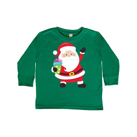 

Inktastic Santa Claus Smiling Santa Santa With Presents Gift Toddler Boy or Toddler Girl Long Sleeve T-Shirt