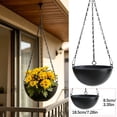 thumbnail image 2 of Metal Hanging Planters with Chains Black and Gold Modern Bowl Shaped Flower Pots for Indoor Outdoor Balcony Patio Garden Home Decor, 2 of 9
