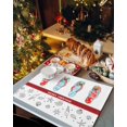 thumbnail image 2 of Christmas Placemats Set of 4 Starfish Seashell Christmas Placemats for Dining Table Flip Flops Red Berry Table Mat Winter Holiday Home Party Kitchen Table Decorations, 2 of 6