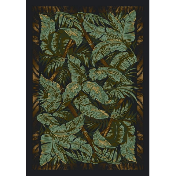 Milliken Signature Area Rug JUNGLE FEVER EBONY Jungle Fever 12110 Deep Brush 5' 4" x 7' 8" Rectangle
