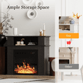 thumbnail image 6 of Waleaf 28" Electric Fireplace with Mantel Wooden Surround Freestanding Firebox for Living Room,Black, 6 of 7