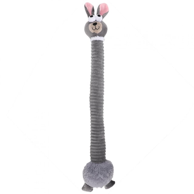 Tira larga de felpa duradera con forma de animales para mascotas, juguete interactivo para morder, limpieza de dientes, sonido, juego interactivo