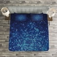 thumbnail image 3 of Ambesonne Blue Quilted Bedspread Set 3 Pcs, Pixel Mosaic Depth Art, King Size, Pale Blue Navy Blue, 3 of 3
