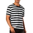 thumbnail image 5 of INSPIRE CHIC Striped T-Shirt for Men's Stripes Short Sleeve Tee Top Crew Neck Casual t Shirt S Black White, 5 of 6