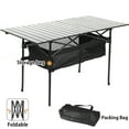 thumbnail image 5 of Portable Folding Camping Table with Net Pockets and Storage Bags,Picnic Table Roll Up Top for Outdoor,BBQ,Beach,Hiking, 5 of 8