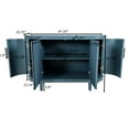 thumbnail image 4 of Modern Curved Sideboard 47.2-Inch Decorative Storage Cabinet Wooden Console Table Coffee Bar Cabinet with 4 Doors and Adjustable Interior Shelves for Living Room, Kitchen, Bedroom, Hallway (Blue), 4 of 10
