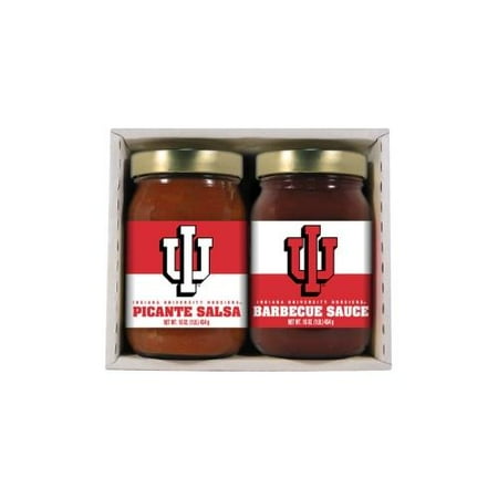Indiana Hoosiers NCAA Double Play (16oz BBQ Sauce, 16oz Picante Salsa)