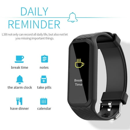 Fitness Tracker L38i Color Screen IP67 Rainproof Heart Rate Monitor Sleep Monitor Pedometer Calorie Goal Clock Alarms Smart Wristband for Android IOS smartphone Samsung LG HTC (Best Goal Tracker Android)