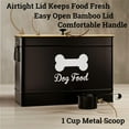 thumbnail image 2 of Dog Food Container Airtight 15 lb (50 Cup) Capacity with Metal Scoop - Cute Airtight Dog Food Storage Container with Bamboo Lid - Black Metal Kibble Storage Bin for Dogs up to 100 lbs - Big Pet Jar, 2 of 6