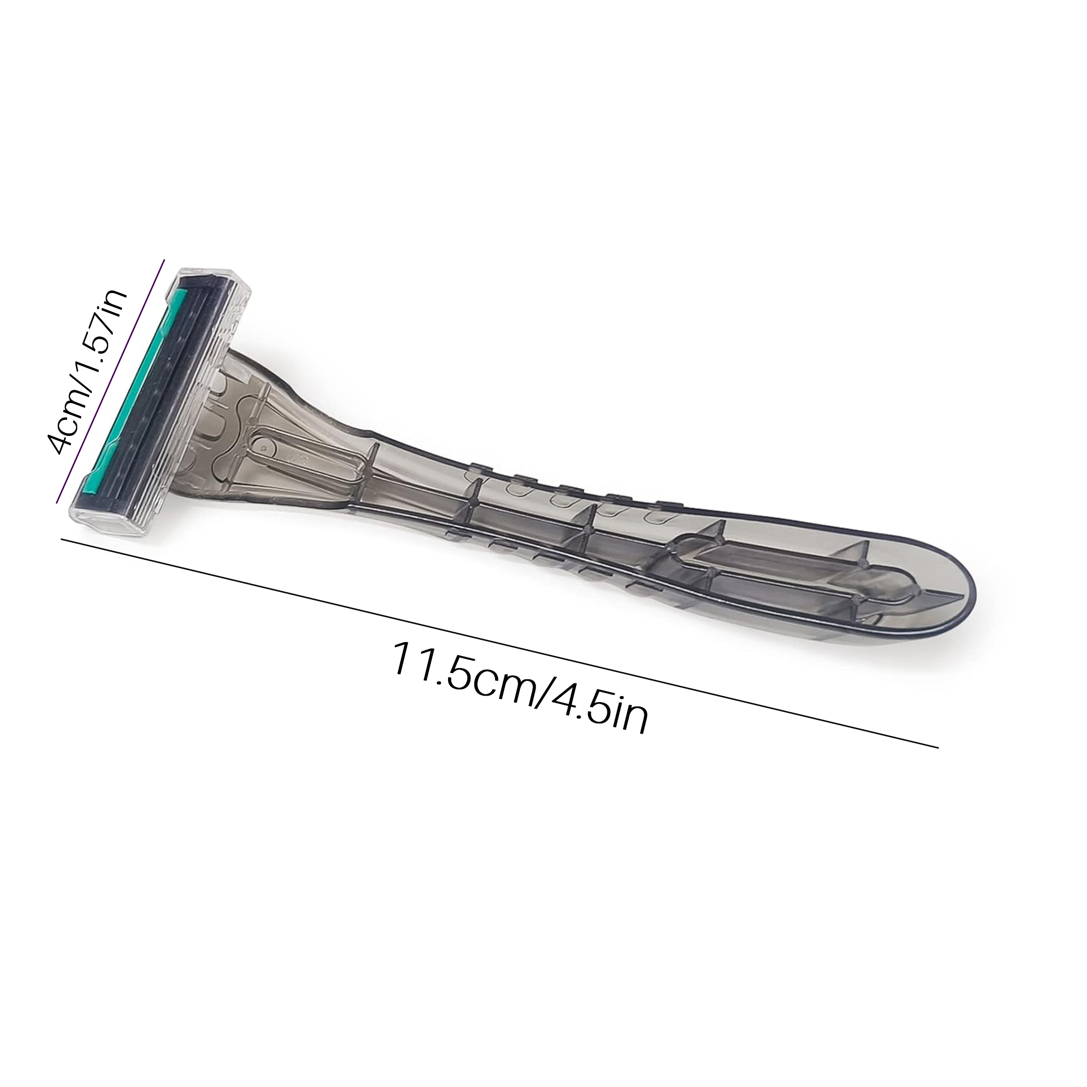 Wholesale Three-Blade Disposable Razors - 100 Pack (Gray), Stainless Steel Blades, Individually Packaged | For Travel, Guesthouses, Homeless