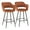 Brown, variant on Margarite Contemporary Counter Stool in Black Metal and Brown Faux Leather by LumiSource - Set of 2