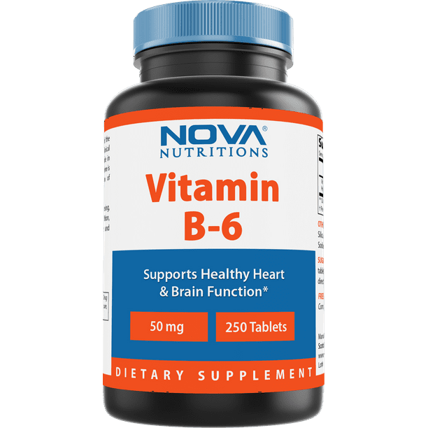 Nova Nutritions Vitamin B6 50 mg Supports Healthy Nervous System, Metabolism & Cell Health