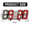 thumbnail image 2 of 3D LED Digital Alarm Clock Table Wall Modern Alarm Clock Multifunctional Number Time Clock, Brightness Adjustable Snooze Function Temperature Display for Bedroom Office Home - red, 2 of 6